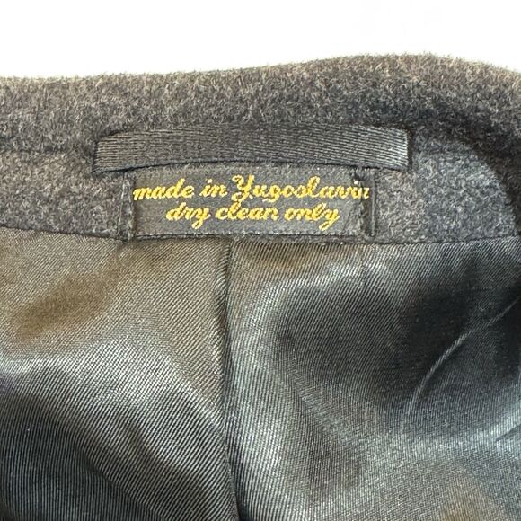 Kuppenheimer Vintage Men’s Wool Overcoat Gray 50R Made in Yugoslavia - 1980s - Picture 6 of 16